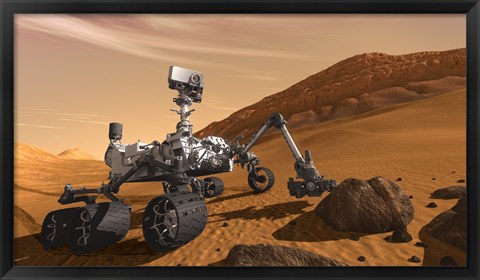 Framed NASA&#39;s Mars Science Laboratory Curiosity rover Print