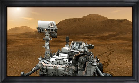 Framed Artist concept of NASA&#39;s Curiosity rover Print