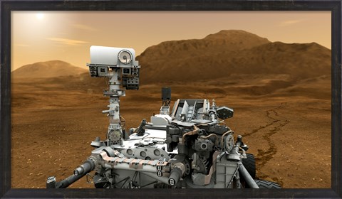 Framed Artist concept of NASA&#39;s Curiosity rover Print