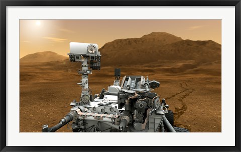 Framed Artist concept of NASA&#39;s Curiosity rover Print