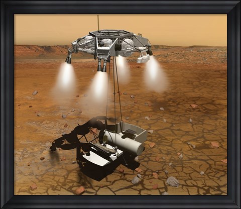 Framed Artist&#39;s Concept of an Ascent Vehicle Leaving Mars Print