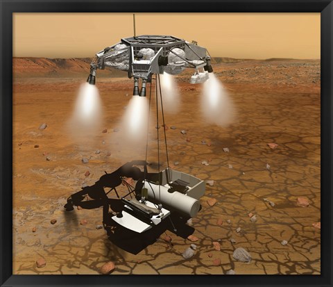 Framed Artist&#39;s Concept of an Ascent Vehicle Leaving Mars Print