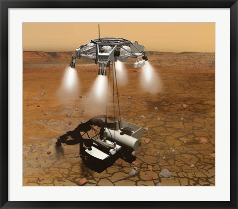 Framed Artist&#39;s Concept of an Ascent Vehicle Leaving Mars Print