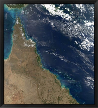 Framed Satellite view of the Australian Coast Print