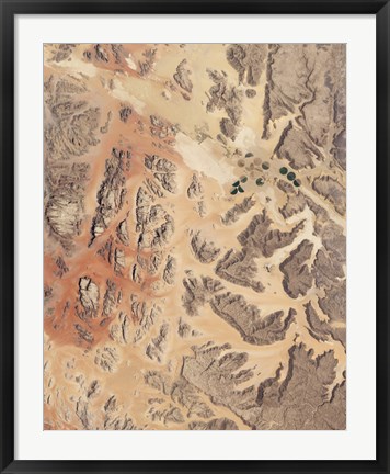 Framed Satellite View of Wadi Rum in Southwestern Jordan Print