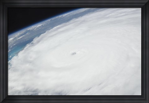 Framed Eye of Hurricane Irene as Viewed from Space Print
