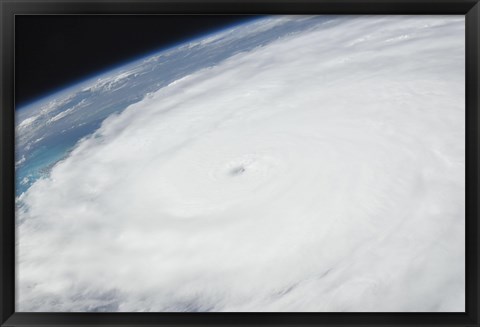 Framed Eye of Hurricane Irene as Viewed from Space Print
