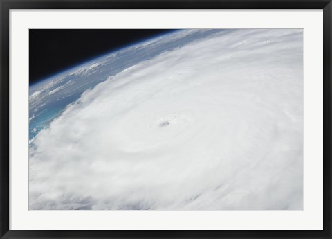 Framed Eye of Hurricane Irene as Viewed from Space Print