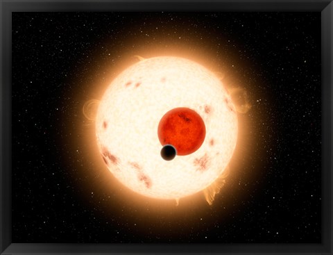 Framed Artist&#39;s concept of the Kepler-16 System Print