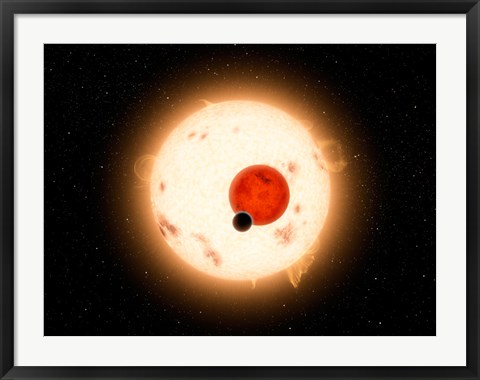 Framed Artist&#39;s concept of the Kepler-16 System Print