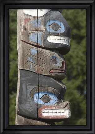 Framed Tseshaht Totem Poles, Port Alberni, British Columbia Print