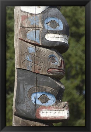 Framed Tseshaht Totem Poles, Port Alberni, British Columbia Print