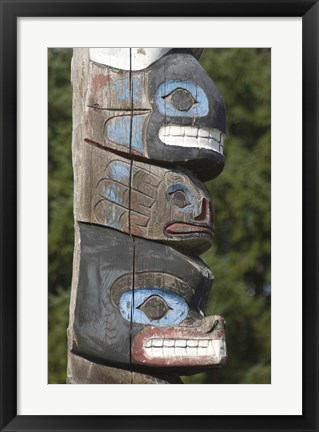 Framed Tseshaht Totem Poles, Port Alberni, British Columbia Print