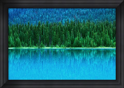 Framed Emerald Lake Boathouse, Yoho National Park, British Columbia, Canada (horizontal) Print