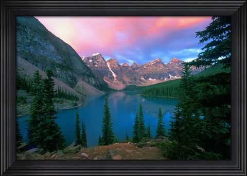 Framed Lake Moraine at Dawn, Banff National Park, Alberta Print