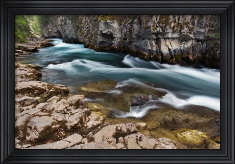 Framed Maligne River, Maligne Canyon, Jasper NP, Canada Print