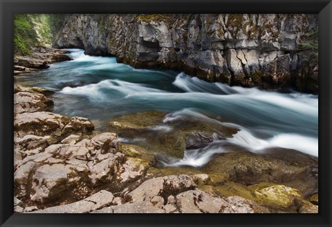 Framed Maligne River, Maligne Canyon, Jasper NP, Canada Print