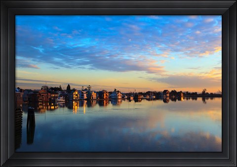 Framed Fraser River House Boats, British Columbia, Canada Print