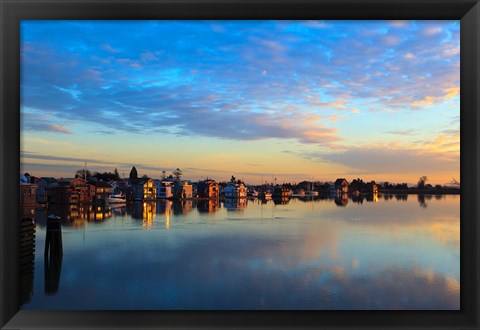 Framed Fraser River House Boats, British Columbia, Canada Print