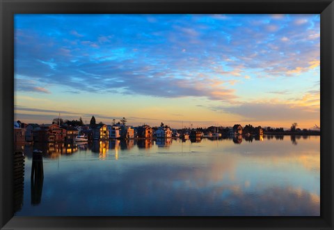 Framed Fraser River House Boats, British Columbia, Canada Print