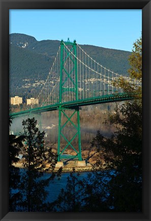 Framed British Columbia, Vancouver, Lion&#39;s Gate Bridge Print