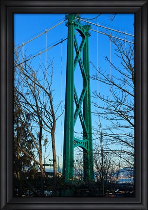 Framed British Columbia, Vancouver, Lion&#39;s Gate Bridge Tower Print