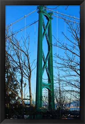 Framed British Columbia, Vancouver, Lion&#39;s Gate Bridge Tower Print