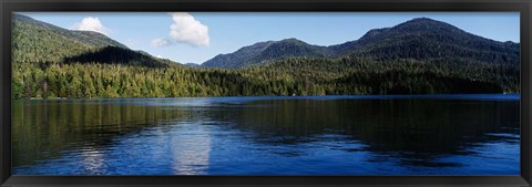 Framed Lake with mountains, Morse Basin, Prince Rupert, British Columbia Print