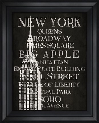 Framed Black &amp; White New York Print
