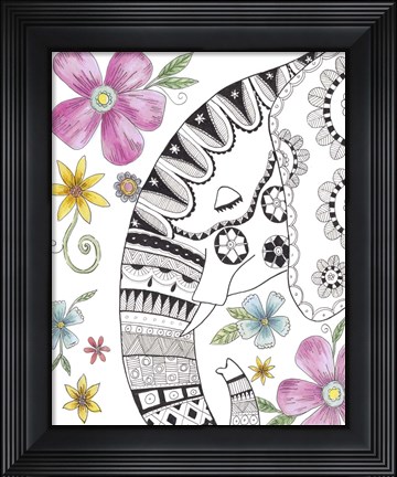 Framed Tribal Elephant Portrait 2 Print