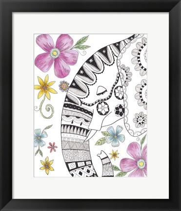 Framed Tribal Elephant Portrait 2 Print