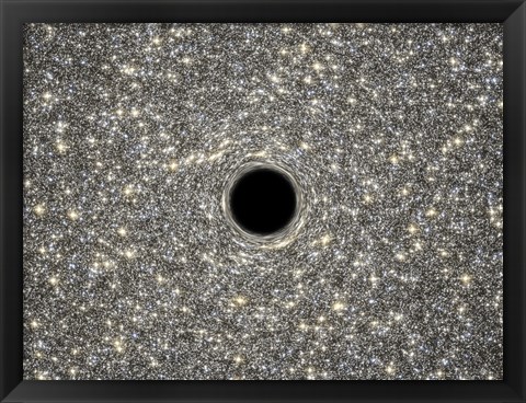 Framed Artist&#39;s Concept of Giant Black Hole in Center of Ultracompact Galaxy Print
