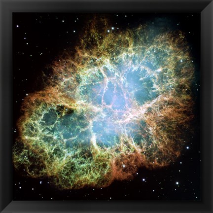 Framed Giant Hubble Mosaic of the Crab Nebula Print