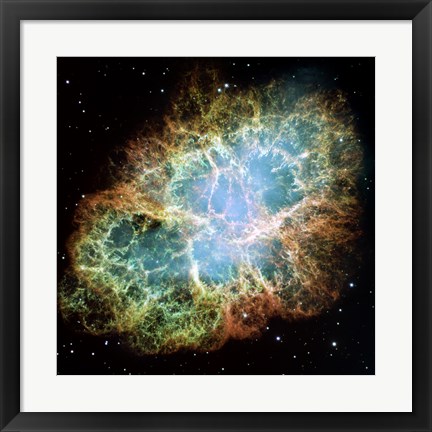 Framed Giant Hubble Mosaic of the Crab Nebula Print