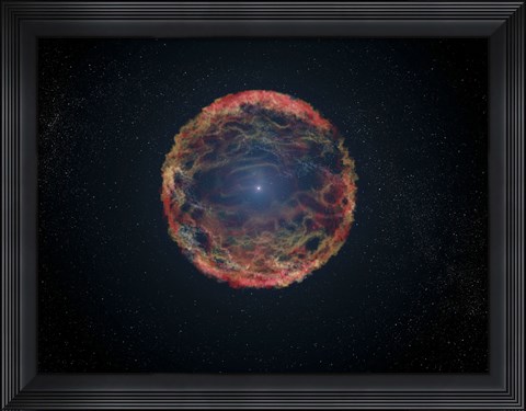 Framed Artist&#39;s Impression of Supernova 1993J Print