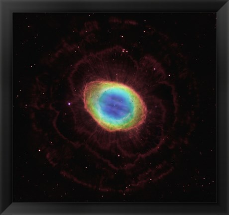 Framed Hubble Reveals the Ring Nebula&#39;s True Shape Print