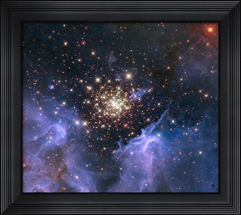Framed Starburst Cluster Shows Celestial Fireworks Print