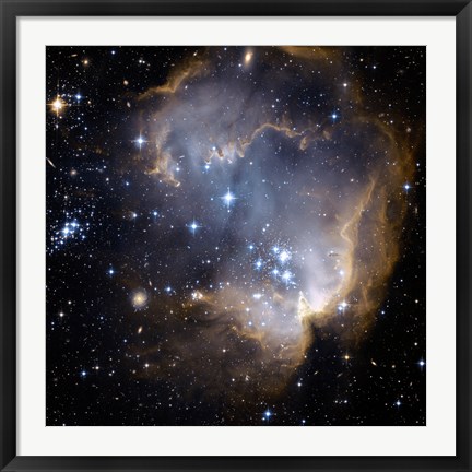 Framed Hubble Observes Infant Stars in Nearby Galaxy Print