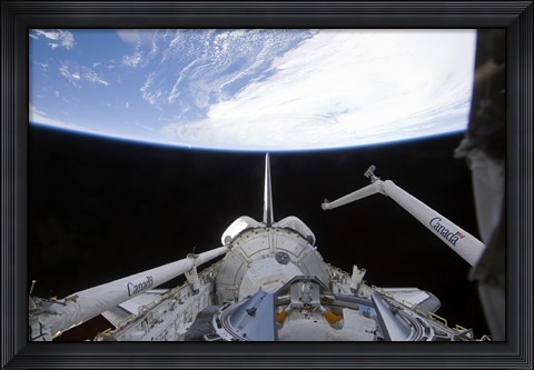 Framed Partial view of the Tranquility Node in Space Shuttle Endeavour&#39;s Payload Bay Print