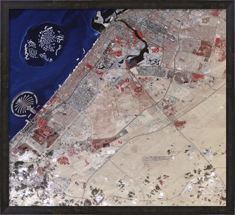 Framed False-Color image of part of Dubai Print