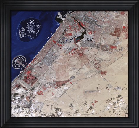 Framed False-Color image of part of Dubai Print