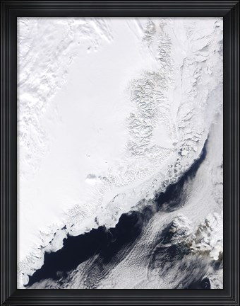 Framed Various types of Sea Ice Congregate along the East Coast of Greenland Print