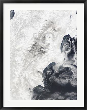 Framed Volcanoes in Central Kamchatka Peninsula, Eastern Russia Print