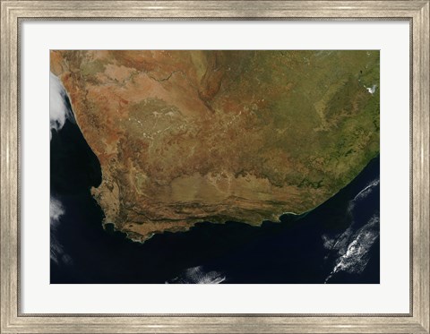 Framed Satellite view of South Africa Print