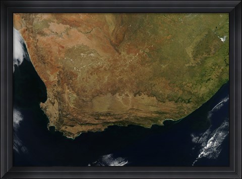 Framed Satellite view of South Africa Print