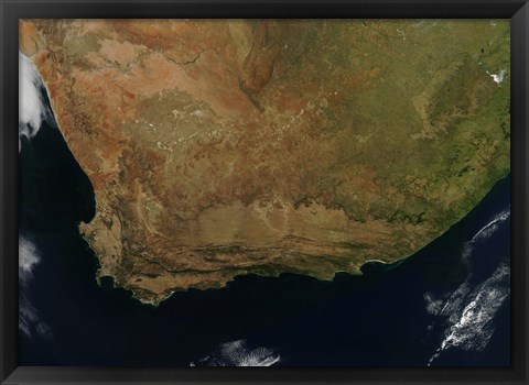 Framed Satellite view of South Africa Print