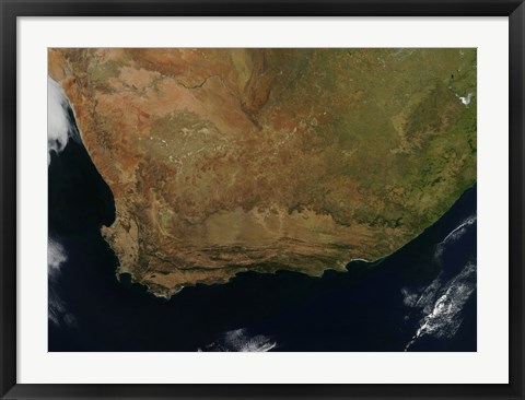 Framed Satellite view of South Africa Print