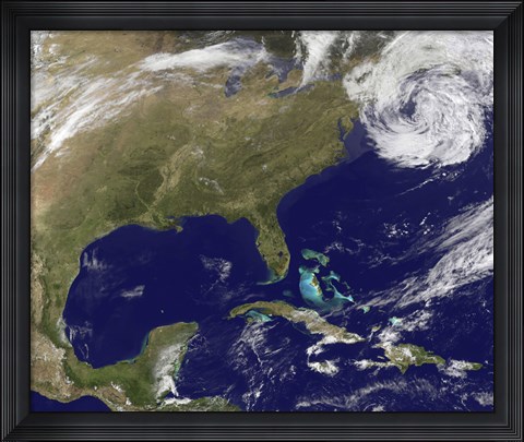 Framed Satellite view of the United States East Coast Print