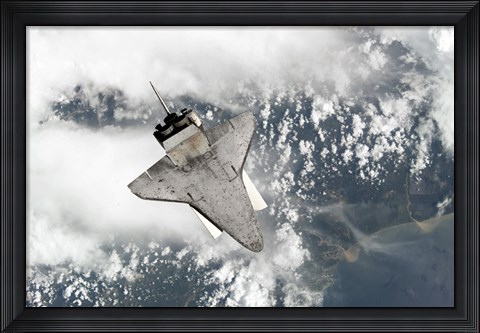 Framed Underside of Space Shuttle Discovery as the Shuttle approaches the International Space Station Print