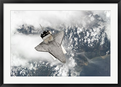 Framed Underside of Space Shuttle Discovery as the Shuttle approaches the International Space Station Print